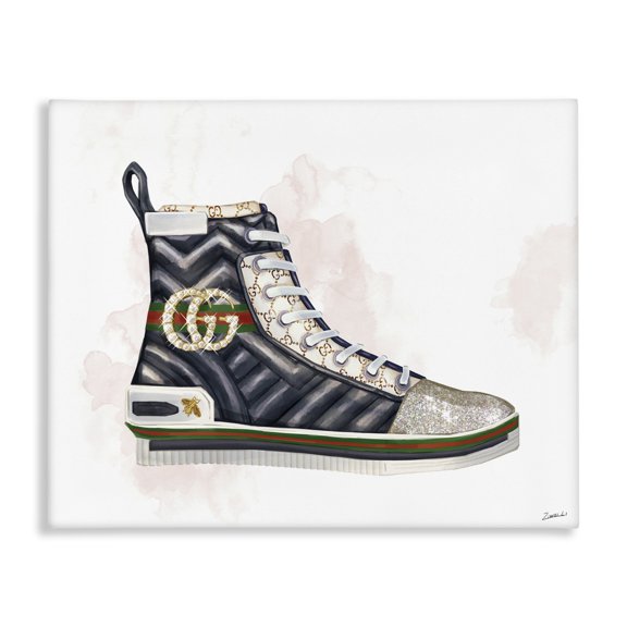 Stupell Industries Contemporary Fashion Forward Pleated Sneaker Designer Glam Style Canvas Art, 20 x 16, by Ziwei Li