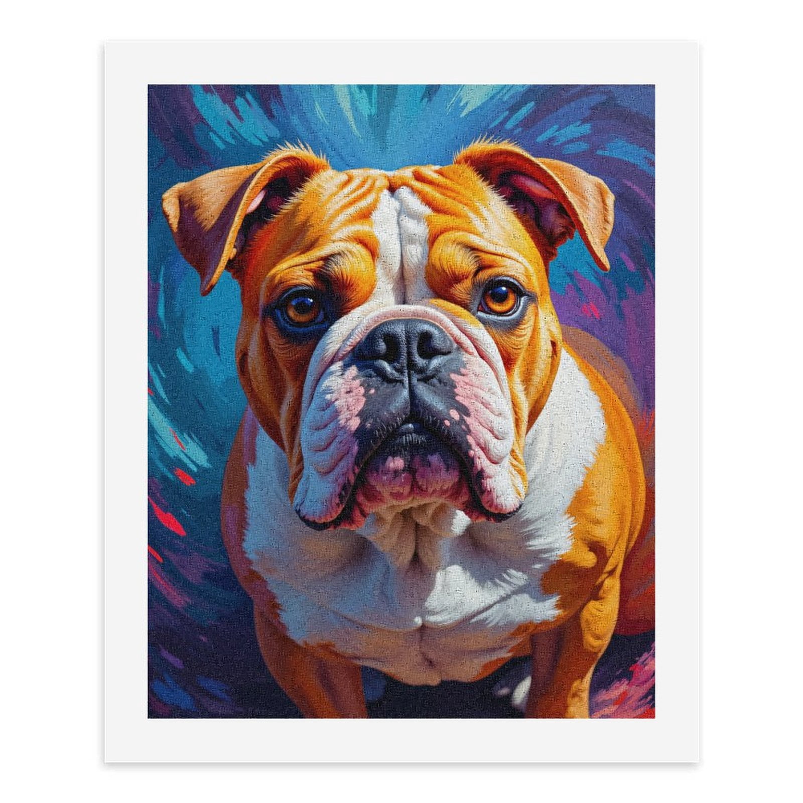 Paint By Numbers Kit for Adults Beginner - DIY Dog Art Colorful Portrait Bulldog Canvas Painting Kits for Adults, Frameless Paint By Number for Adults for Home Wall Decor 16x20 Inch