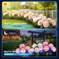 thumbnail image 2 of 6 Pack Solar Garden Lights Outdoor, LED Colorful Waterproof Solar Powered Hydrangea Flowers Landscape Lights for Patio, Outside Yard, Pathway Decorative, Décor, Two Lighting Modes, 2 of 8