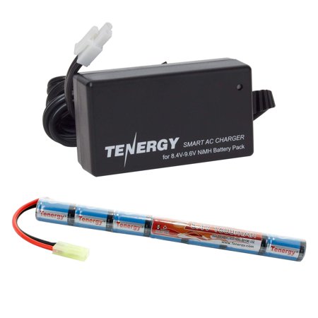 - Tenergy Airsoft Battery 8.4V 1600mAh NiMH Stick Battery High Performance Stick Style Batteries w/ Mini Tamiya Connector, Replacement Battery for Airsoft Rifle AEG Guns + 8.4V-9.6V NiMH Battery Charge