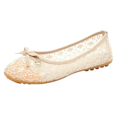

Jungdeepe Ladies Hollow Mesh Breathable Bowknot Dance Shoes Casual Shoes Flat Shoes Mens Casual Dress on Shoes Boys Casual Shoes Size Lady Dress Fall Vulcanized Shoes Women Tan Summer Sandals