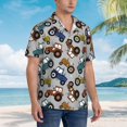 thumbnail image 3 of Gaeub Color Tractor Print Men's Hawaiian Shirt,Button Down Short Sleeves Shirts,Tropical Beach Casual Button Down Shirts,XX-Large, 3 of 7