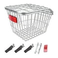 thumbnail image 4 of Colaxi Bike Rear Basket Storage Basket Strengthened Frame Practical Cargo Rack Biking Rack Basket for Riding Luggage with Lid, 4 of 8