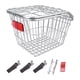 thumbnail image 4 of Cesta trasera para bicicleta, cesta para portaequipajes de bicicleta de alambre de hierro, portaequipajes portátil para bicicleta, cesta para biciclet Plata con tapa, 4 of 9
