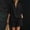 Black, variant on Western Outfit Trendy Vacation Sets Women's Short Sleeved Shirt and Shorts V-neck Linen Set Dark Gray 2X