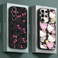 thumbnail image 2 of H-hello k-kitty funda de teléfono para Samsung Galaxy S20 S24 Ultra S23 Ultra S21 FE S22 Plus S21 5G S22 Ultra Back Black Soft Cover, 2 of 5