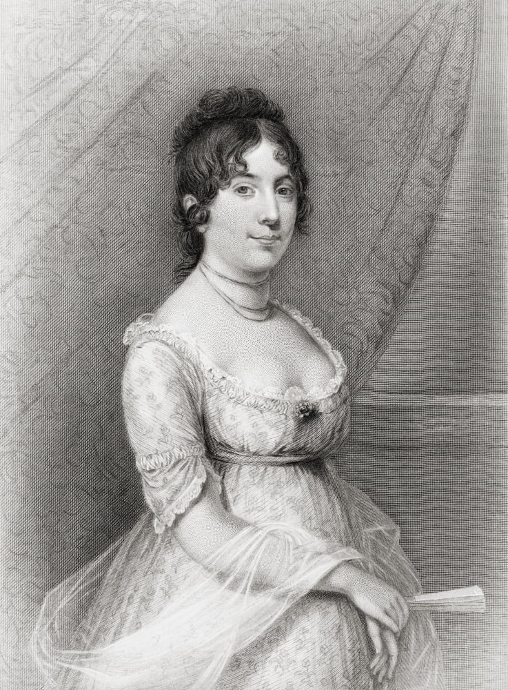 Dolley Payne Todd Madison 1768 To 1849 Wife Of James Madison Fourth President Of The United States From A 19Th Century Engraving After A Painting By Gilbert Stuart Canvas Art - Ken Welsh Design Pics