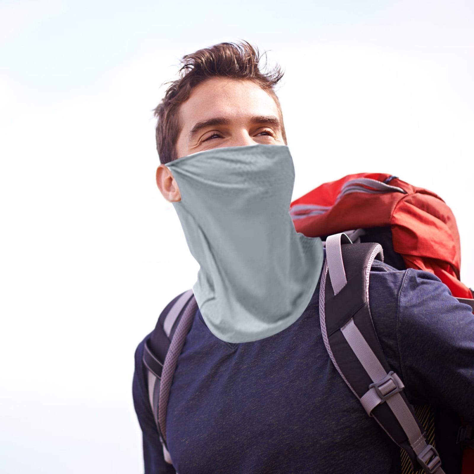 Upf50+ Sunscreen Face Mask & Neck Gaiter for Outdoor Activities | Full Face Covering with Ear Hooks | Breathable Ice Silk Fabric for Cycling, Fishing, Hiking | 1-Pack
