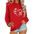 thumbnail image 2 of Elvqul Womens Crew Neck Sweatshirts Print Sweatshirts Hoodies Fleece Valentines Pullover Long Sleeve Tops for Women Fashion, 2 of 7