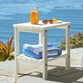 thumbnail image 2 of PASAMIC 2-Tier Adirondack Square Side Table, 17" HDPE Outdoor Side Tables, Weather Resistant End Table for Patio, Backyard, Pool, Indoor Companion, Beach, Easy Maintenance (White), 2 of 8