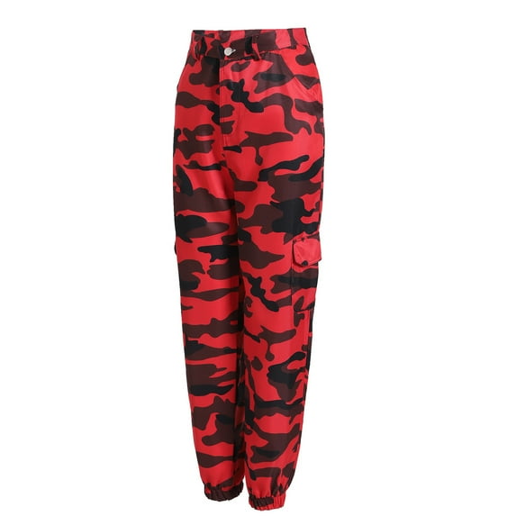 Lilgiuy Fashion Women Casual Pocket Bound Feet Zipper Printing Trousers Hiking Work Ankle Dress Pants