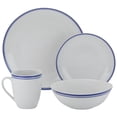 thumbnail image 1 of 10 Strawberry Street Simply Coupe 16-Piece Dinnerware Set, Blue, 1 of 10