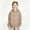Khaki, variant on Girls Classic Long Sleeve Zip Up Hoodie, Kids Lightweight Hooded Jacket, Size 4-18