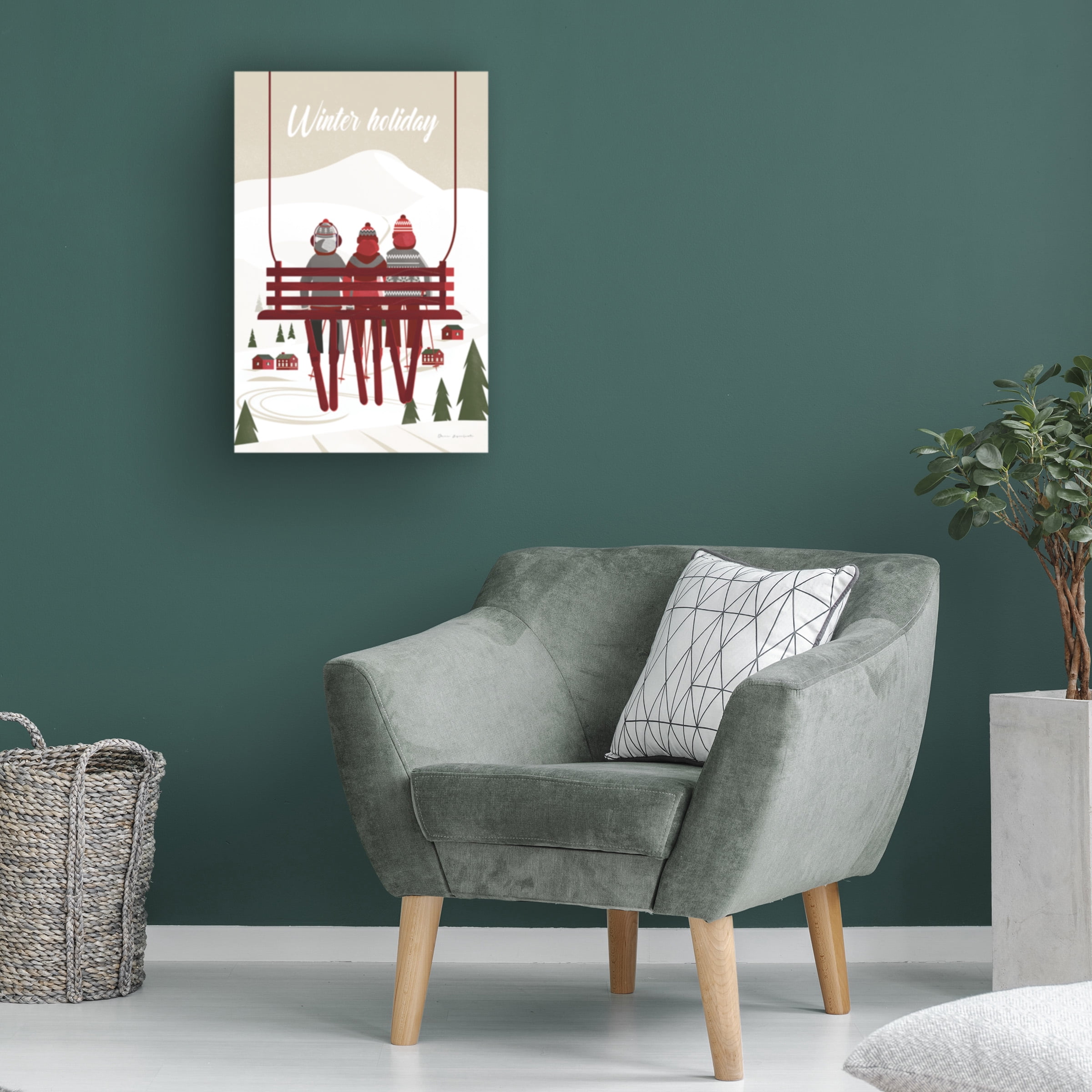 Omar Escalante 'Winter Holiday Red' Canvas Art