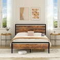 thumbnail image 2 of Zimtown Full Platform Bed Frame with 12-Inch Under-Bed Storage, LED Lighted Headboard & Footboard, Modern Apartment Bedroom,Rustic Brown, 2 of 10