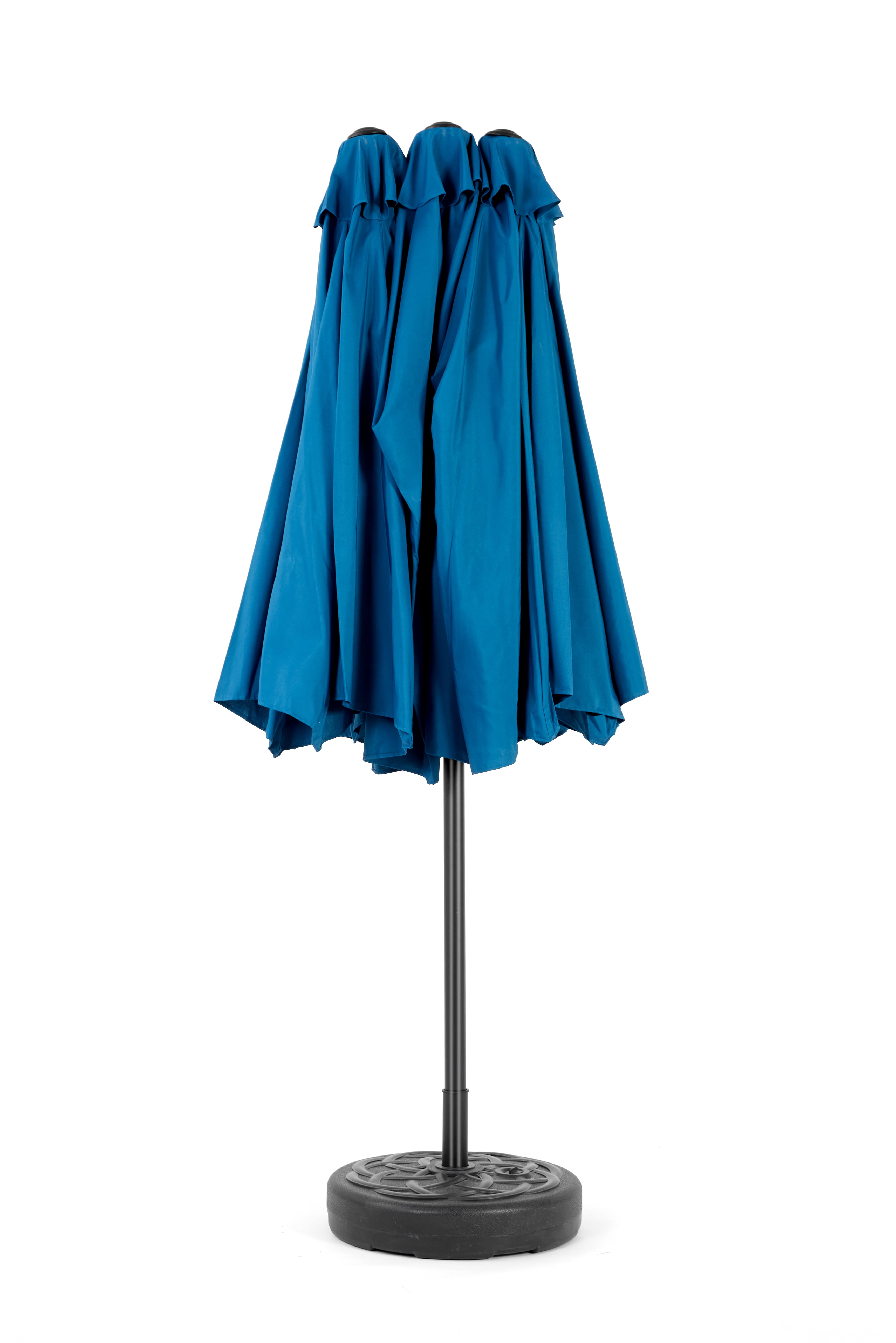 Double Sided Rectangular Outdoor Umbrella 14.8-Foot with Crank, Large Patio Umbrella for Garden and Poolside, Dark Blue
