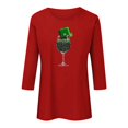 thumbnail image 5 of Bcresic Women's St Patrick's Day Shirt 3/4 Sleeve Tops Clover Shenanigans Tees Casual Round Neck Pullover Top Lucky Shamrock T-shirts 2026 Spring Summer Clothes B05-Red,XX-Large, 5 of 7