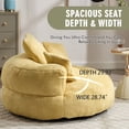 thumbnail image 5 of MOONMISS Chenille Upholstered Durable Comfort Lounger Bean Bag Lazy Sofa with Three Pillows-Yellow, 5 of 7