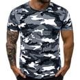 thumbnail image 2 of LRGSHF Men's Camouflage T‑Shirts Crew Neck Camo Print Tops Slim Fit Sport Summer Pullover Outdoor Casual Athletic Tees Gray XL, 2 of 5