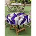 thumbnail image 5 of Outdoor Tablecloth with Umbrella Hole Zipper Purple White Moire Round Tablecloth 60" Waterproof Outside Table Cloth Modern Abstract Art Elegant Patio Table Cover Tablecloths for Picnic Party, 5 of 8