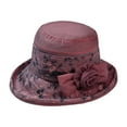 thumbnail image 4 of CYSFASHION Sun Hats for Women Vintage Roll Up Cool Casual Short Brim Felt Bucket Hat Purple, 4 of 5
