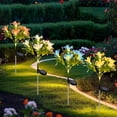 thumbnail image 2 of Rirool 2 Pack Solar Flower Lights Outdoor, 28 LED Waterproof Pink Blue Lily Garden Stake Lights, Dusk to Dawn Solar Pathway Decor for Yard Patio Lawn Flowerbed Walkway Camping Gifts, 2 of 8