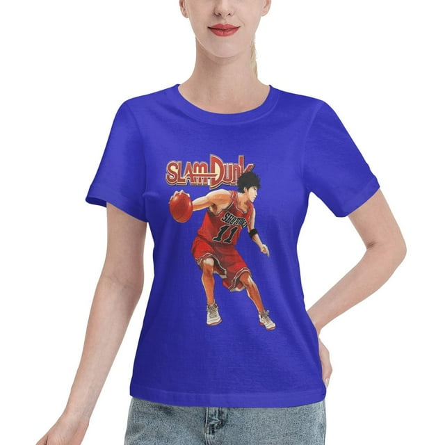 T-Shirt Basique à Manches Courtes pour Femmes Slam Dunk Rukawa Érable