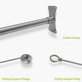 thumbnail image 6 of Naiture 54'' x 30'' D Shape Shower Curtain Rod with Ceiling or Wall Dual-Use Swivel Support, Shower Window Rod, Stainless Steel, Brushed Nickel Finish, 6 of 8