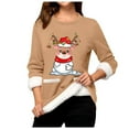 thumbnail image 5 of WEAIXIMIUNG Chandails en Molleton Courts pour Femmes Grande Taille Pull Thermique à Manches Longues Col Rond avec Poche, 5 of 5