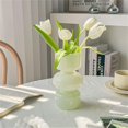 thumbnail image 1 of Glass Hydroponic Flower Vase, 7 Inches Colored Glass Bubble Vase for Flower, Three-Layer Glass Funky Vase(Milky Green), 1 of 5