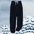thumbnail image 5 of Mepaouo Womens Plush Warm Pajama Pants Fluffy Soft Fleece Sleep Pant Lounge Pj Bottoms(Navy,4XL), 5 of 5