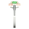thumbnail image 3 of Solitaire with Accents Engagement Ring for Women - 1.86ct Simulated Green Diamond in 18K White/Rose Gold Promise Ring, 3 of 6