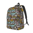 thumbnail image 2 of Naloa Canvas Backpack for Men Women Barbeque Print Rucksack Casual Travel Daypack Large and Small Durable College Tote Satchel Bookbag for Teens, 2 of 8