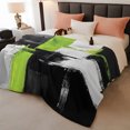 thumbnail image 3 of Green Black White Fleece Throw Blanket for Couch, Abstract Street Art Strokes Microfiber Flannel Blanket for All Season, Lightweight Soft Throw Blankets for Girls, Kids, Teens, 40"x60", 3 of 9