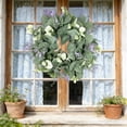 thumbnail image 6 of Greenery Wreath, Artificial Flower Wreath, Colorful Spring Summer Floral Wreath for Front Door Porch Fireplace Farmhouse and Thanksgiving Anniversary Decor, AKLJWH, #03 Multicolor-1PC, 6 of 7