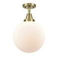 thumbnail image 2 of Innovations Lighting  Caden Beacon - 1 Light 10" Flush Mount Antique Brass/Matte White, 2 of 5
