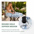 thumbnail image 4 of Round Outdoor Tablecloth with Umbrella Hole and Zipper, Blue Starfish Coastal Tablecloth with Elastic Waterproof, Summer Beach Coral Conch Shell Patio Table Covers for 31" - 35" Picnic Pool Tables, 4 of 9