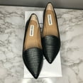 thumbnail image 3 of Steve Madden Feather Black Crocodile Pointed Closed Toe Slip On Flat Loafers (Black Crocodile, 10), 3 of 4