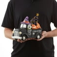 thumbnail image 5 of Pre-Lit Ceramic Halloween Truck with Pumpkin Hand-Painted Tabletop Decor, 5 of 7