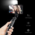 thumbnail image 3 of Portable Tripod for phone Selfie Stick with LED Fill Light Extendable Phone Stand for Video Live Bluetooth Remote Control (Q02S Black), 3 of 7