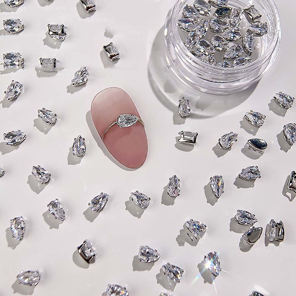 10pcs/box Nail Art Rhinestone 3D Luxury Nail Accessories Water Drop Manicure Nail Art Charms Crystal Nail Rhinestone Diamond Nail Decoration Nail Jewelry Set SILVER WATER DROP 10pcs/box Nail Art Rhinestone 3D Luxury Nail Accessories Water Drop Manicure Nail Art Charms Crystal Nail Rhinestone Diamond Nail Decoration Nail Jewelry Set SILVER WATER DROP