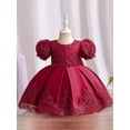 thumbnail image 2 of HLONK Robe de Fête en Dentelle pour Bébé Fille, Perles Décoratives, Robe Tutu pour Mariage Anniversaire, Robe Mignonne avec Nœud, 2 of 7