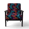 thumbnail image 4 of Designart "Stripes Of The Future I" Magenta Abstract Upholstered Accent Chair - Modern Arm Chair For Bedroom, 4 of 5
