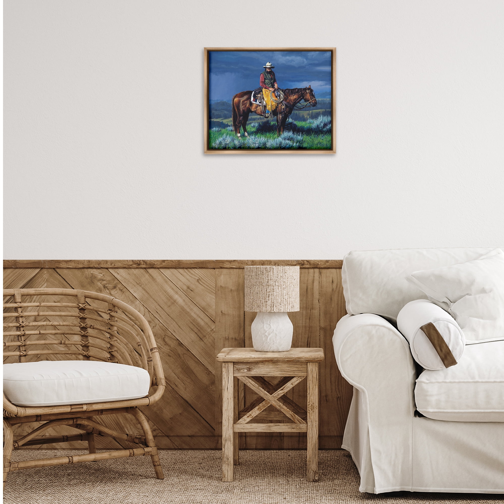 Stupell Industries Before The Storm Animals & Insects Painting Brown Floater Framed Canvas Art Print Wall Art, 21 x 17
