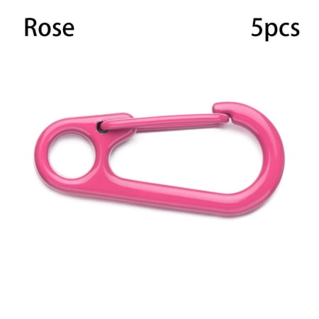 5pcs 31.5*14mm Zinc Alloy Hooks Push Trigger Plated Gate Carabiner Purses Handbags Bag Belt Buckle Snap Clasp Clip Spring Buckles ROSE