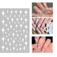 thumbnail image 2 of Pegatinas para uñas en forma de V, pegatinas con purpurina plateada, línea francesa, pegatinas para uñas, tiras oblicuas blancas brillantes, pegatinas 3D, geometría creativa, estrellas, puntas de man, 2 of 4