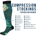 thumbnail image 4 of FREEAMG Christmas Decoration Compression Socks for Men & Women Running Stockings Knee High Socks for Gardening Running Cycling Travel and Climbing, 1 Pair, 4 of 7