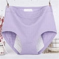 thumbnail image 2 of CFLVAEK Plus Size Womens Briefs High Waisted Leak Proof Brief Cotton Full Coverage Period Underwear Purple XXXXXXL, 2 of 6