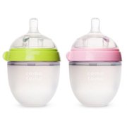 Comotomo Baby Bottle, Green/Pink, 5 Ounce, 2-Count (Discontinued by Manufactu...