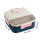 thumbnail image 3 of Bento Hermético para Microondas, Recipiente de Comida de Plástico Alimentario con Múltiples Compartimentos, 19x18x7cm, Diseño Ligero y Portátil para Adultos, Verde/Gris/Rosa, 3 of 6